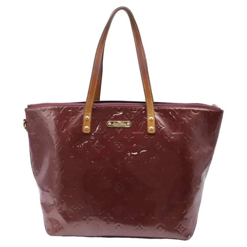 Louis Vuitton Bellevue GM Tote Bag in Burgundy Patent Leather